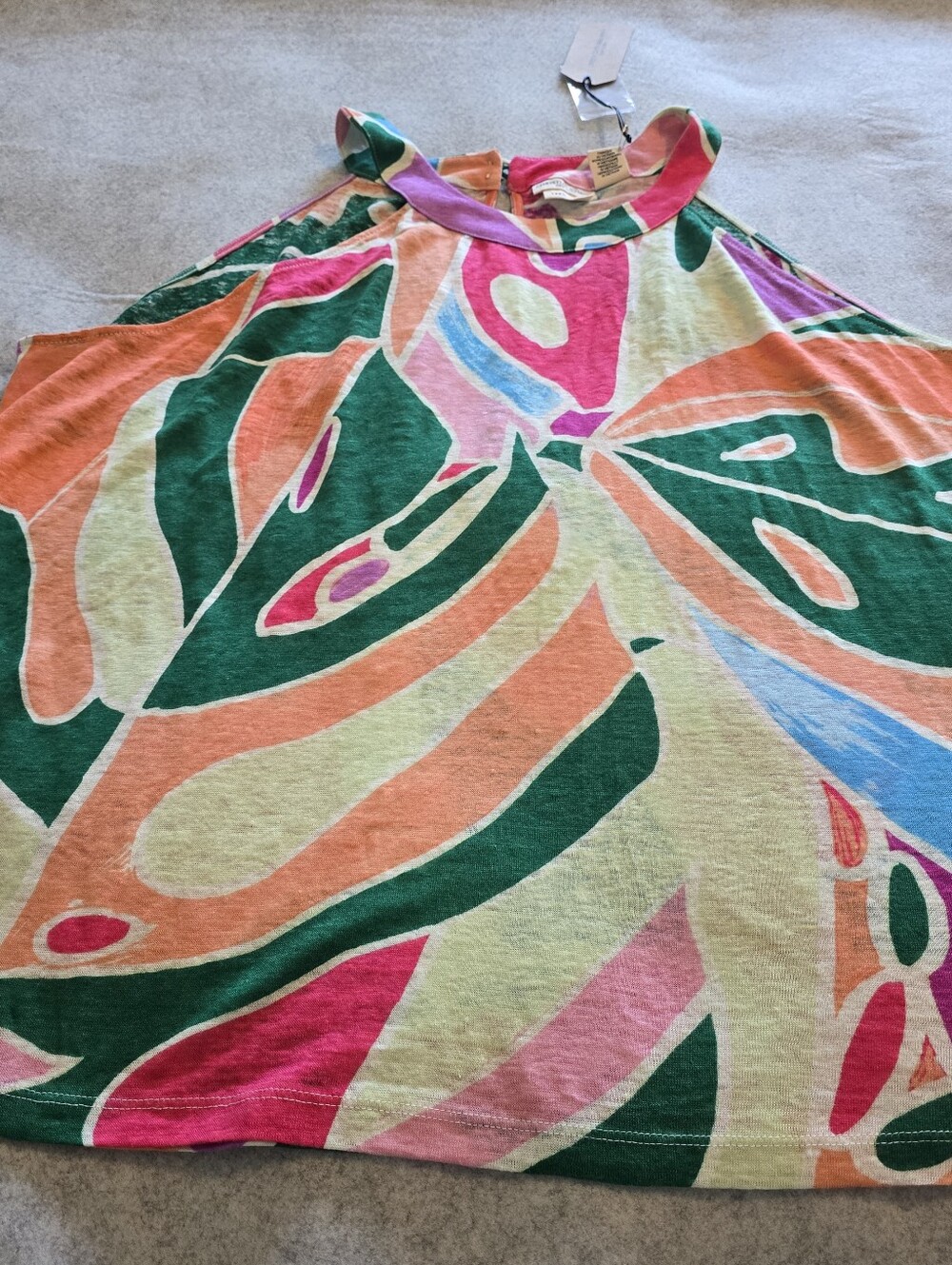 Christian Siriano Multicolor Tropical Top - Pink, Green & Orange NWT 3X